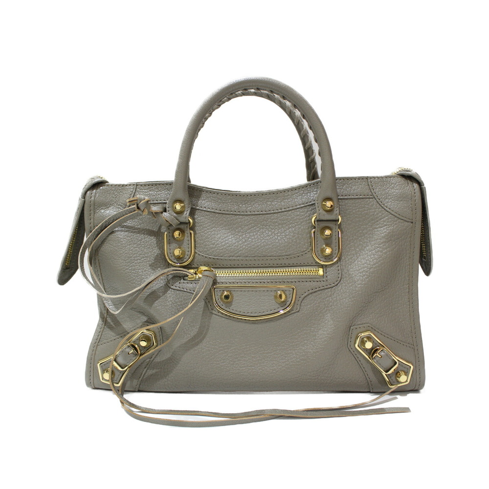 BALENCIAGA Classic City Shoulder gray leather bag handbag shoulder strap